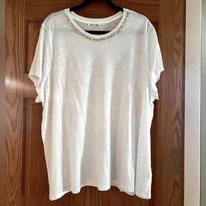 Maurices White Jewel Neck Tee